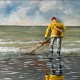 Tableau Métal Le Pêcheur Solitaire 80X80