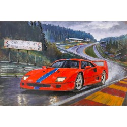 Tableau Métal Course sous la Pluie — Spa-Francorchamps 80X120