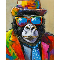 Tableau Métal Le Gorille Stylé 60X90