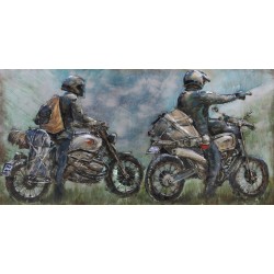 Tableau Métal Motards en Voyage 60X120