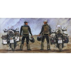Tableau Métal Motards en Voyage 60X120