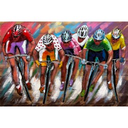 Tableau métal course à vélo 60x90 EN RELIEF