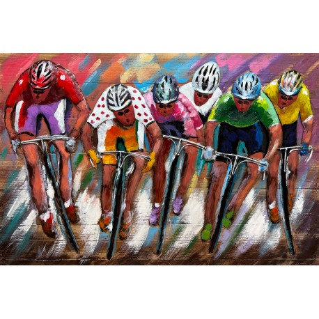 Tableau métal course à vélo 60x90 EN RELIEF