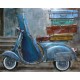 Tableau Métal Scooter Vintage en Voyage 60X90