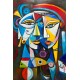 Tableau Métal Fragments de Visage 80X120 