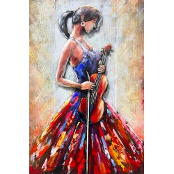 Tableau Métal La Violoniste 80X120