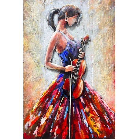 Tableau Métal La Violoniste 80X120