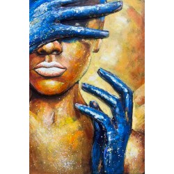 Tableau Métal Mains Célestes 60X90