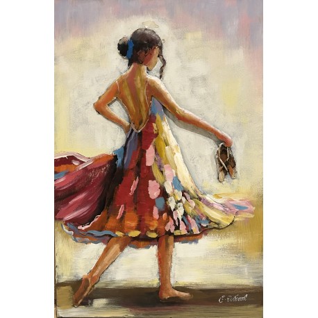 Tableau métal La danse des couleurs 40x60