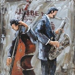 Tableau métal Duo Jazz 80x80 EN RELIEF