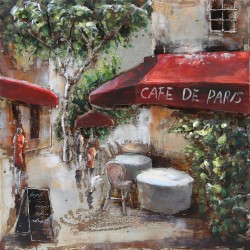 Tableau métal Café de Paris 40x40 EN RELIEF