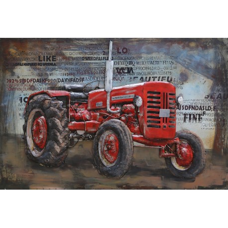 Tracteur rouge 40x60