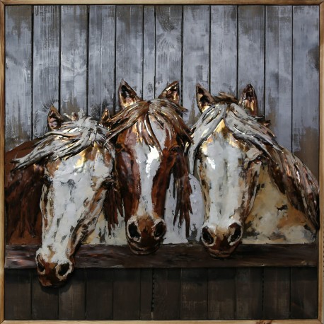 Chevaux au box 80x80